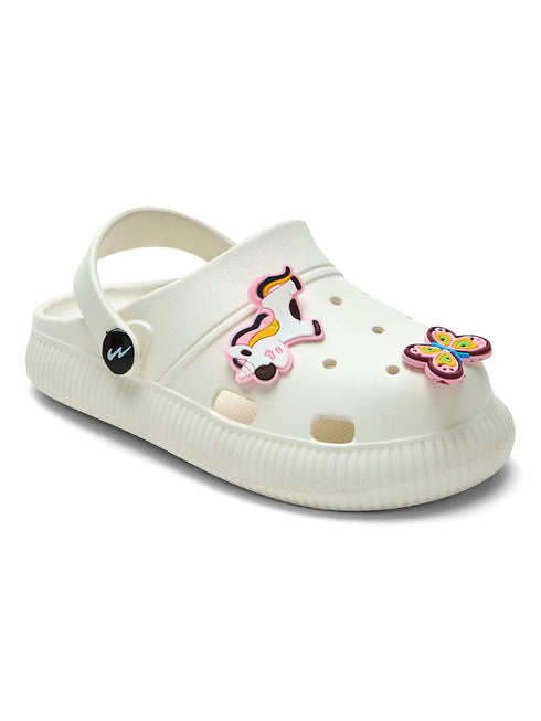 GC-9002K White Kid's Clogs